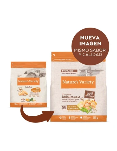 Comida para Gato Esterilizado NATURES VARIETY No Grain de Pollo 1,25kg